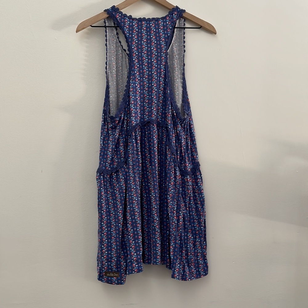 Matilda Jane blue floral tank modal spandex L large tank top - Picture 3 of 5